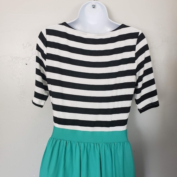 Journey Five Medium Maxi Dress Black & White Striped Top Mint Blue Skirt - Picture 5 of 9